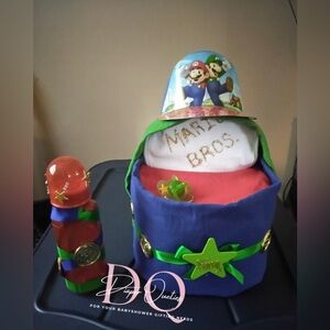 Mario brothers baby shower diaper bassinet